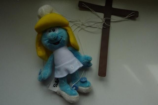 De smurfen - smurfin marionet popje, Ophalen of Verzenden, Zo goed als nieuw, Smurfin