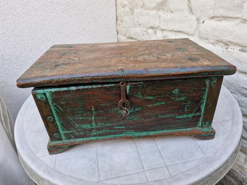 vintage oosterse houten opbergdoos, Antiek en Kunst, Ophalen
