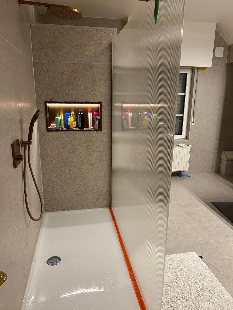 Douchescherm 140cm geribd BUITENKANS!, Ophalen, Nieuw, Glas, Douche