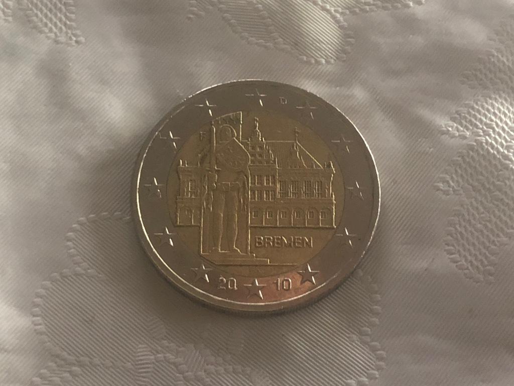 Gebruikte Duitse F herdenkingsmunt van 2 euro 2010., Ophalen of Verzenden, Duitsland, 2 euro, Losse munt