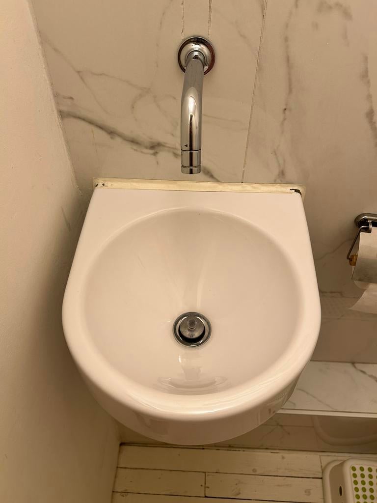 Duravit arhitec handwastafel en Hans grohe kraan, Enlèvement, Utilisé, Chrome, Lavabo