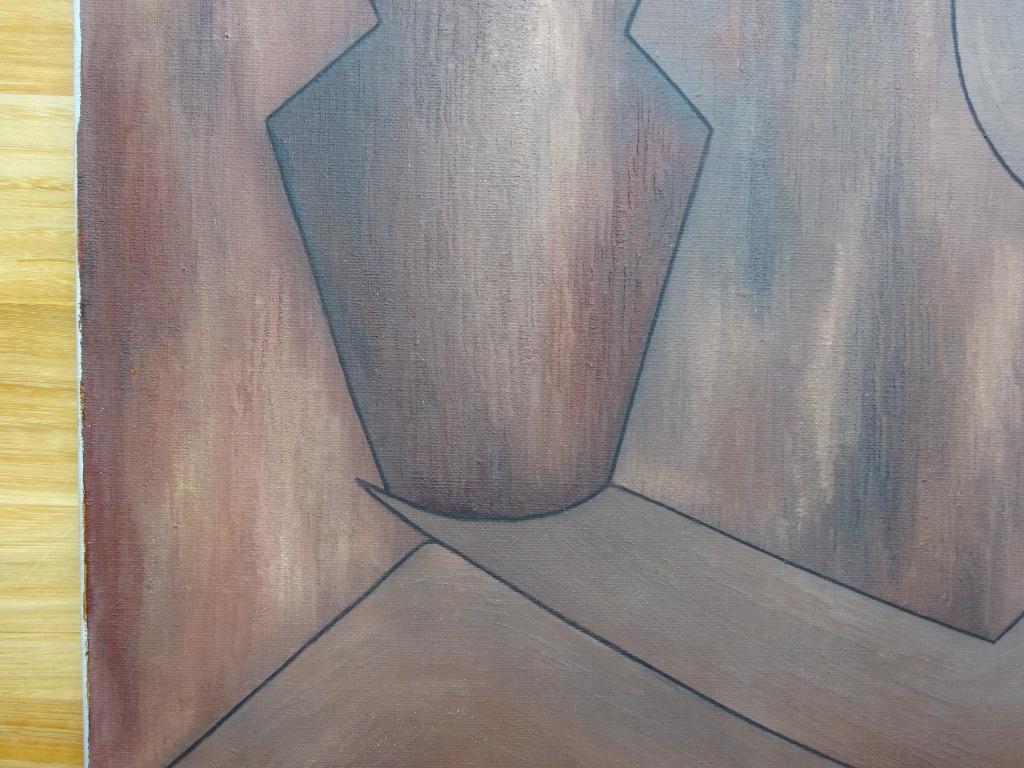 Mia Deprez, Izegem, doek, 50 x 50 cm, Waterman 1972, Antiek en Kunst, Kunst | Schilderijen | Klassiek, Ophalen of Verzenden