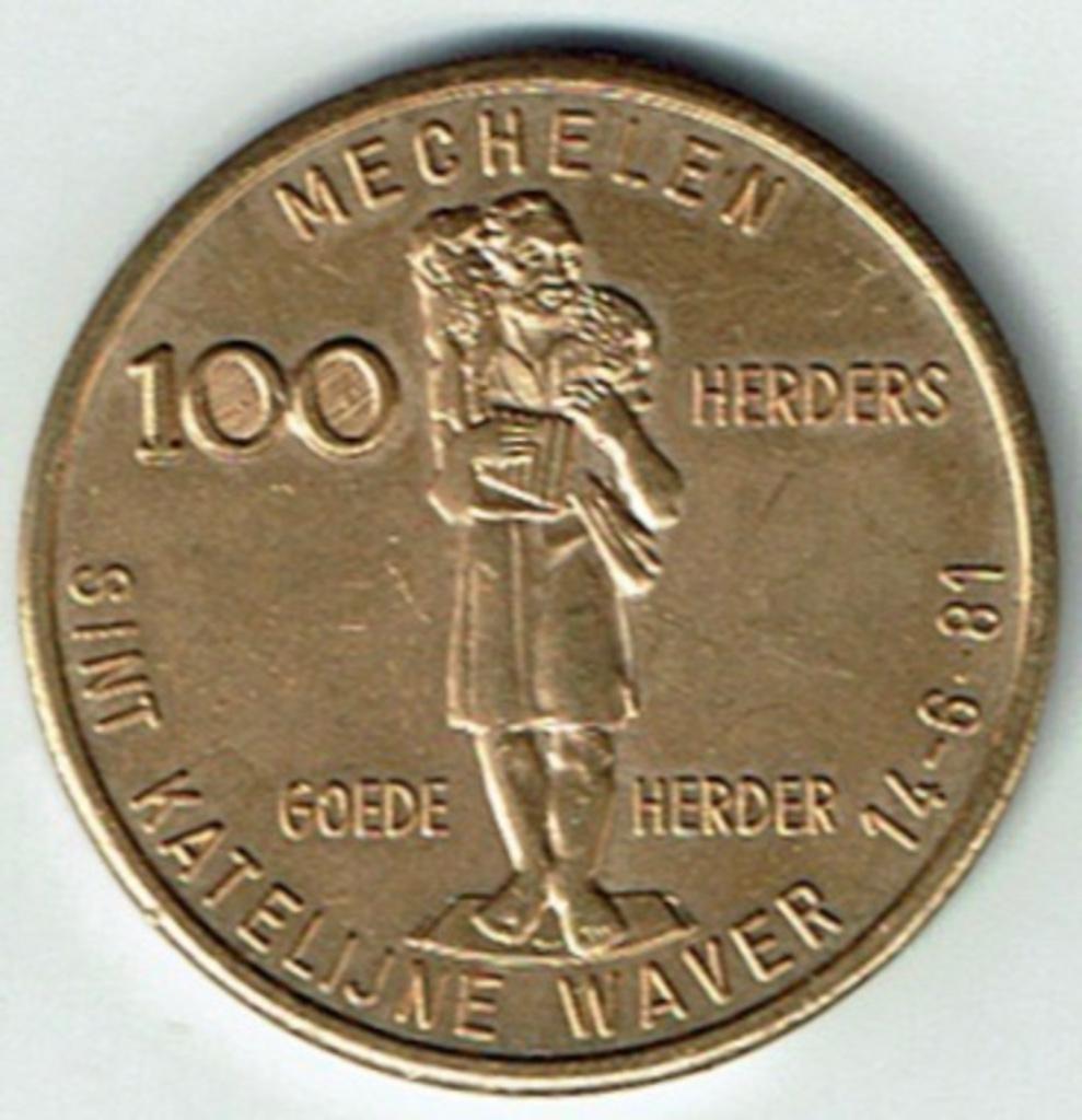 Gemeentepenning Sint Katelijne Waver Mechelen 100 Herder 198, Postzegels en Munten, Penningen en Medailles, Verzenden, Overige materialen