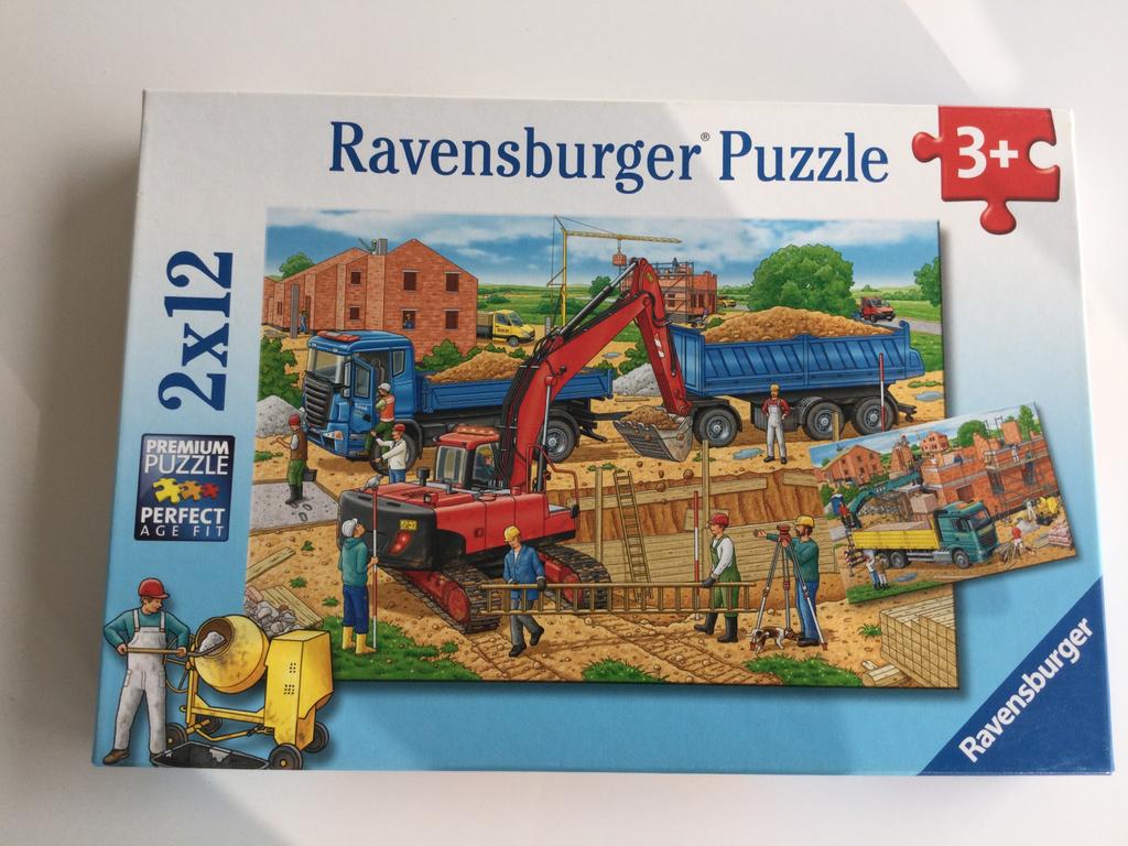 Ravensburger puzzle 2x12stuks bouwwerken, Ophalen, Gebruikt