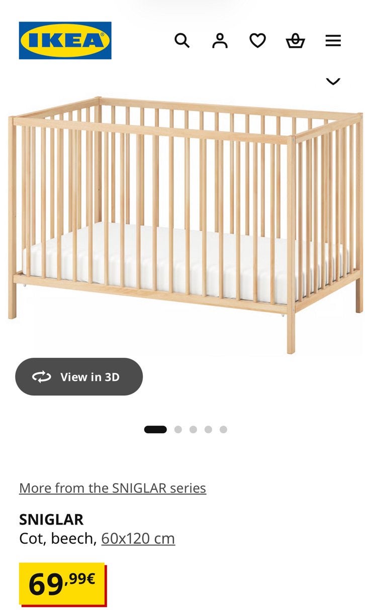 Ikea baby bed, Ophalen, Zo goed als nieuw