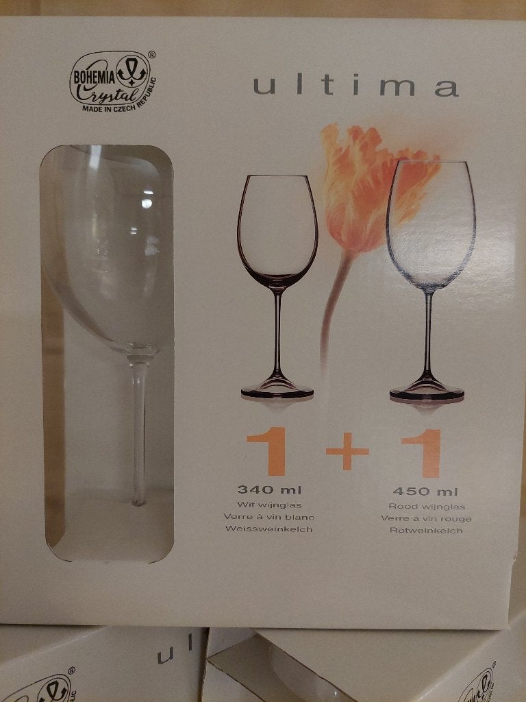 Verres à vin Ultima Bohemia Crystal-10sets (=1rouge+1blanc), Enlèvement ou Envoi, Neuf, Verre, Verre ou Verres