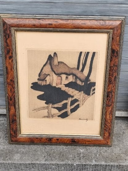 Gravure signe Maurice vlaminck, Ophalen of Verzenden, Gravure