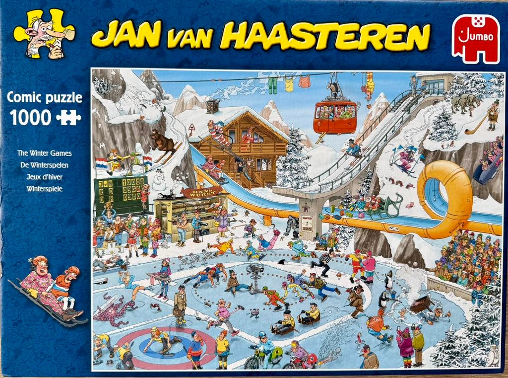 Legpuzzel Jan Van Haasteren “De Winterspelen”, 1000 st, Hobby en Vrije tijd, Denksport en Puzzels, Ophalen, Gebruikt, Legpuzzel