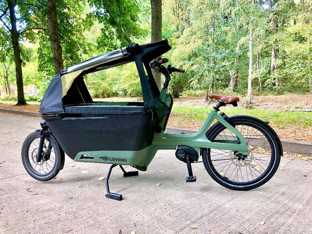 Elektrische bakfiets Lovens kleur groen, Fietsen en Brommers, Fietsen | Bakfietsen, Zo goed als nieuw, 2 kinderen, Elektrisch