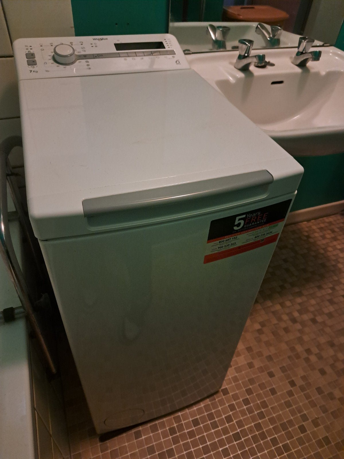 Machine à laver Whirlpool 7kg 6th sense, Enlèvement