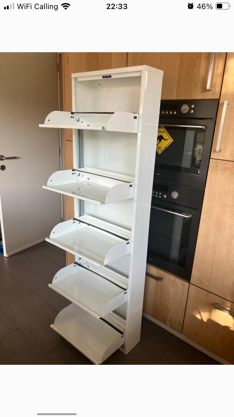 Wit schoenenrek schoenenkast, Ophalen, Gebruikt
