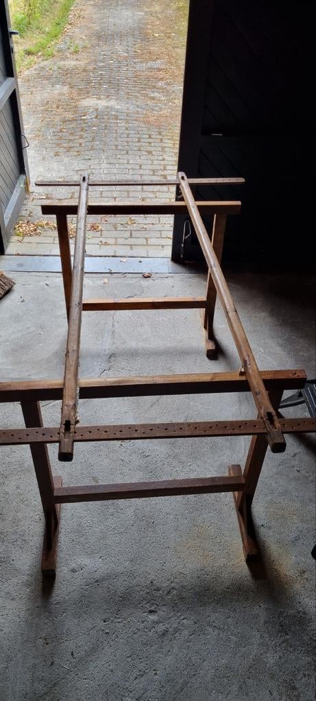 Borduur raam 1946 op schragen, antiek, volledige set, Ophalen