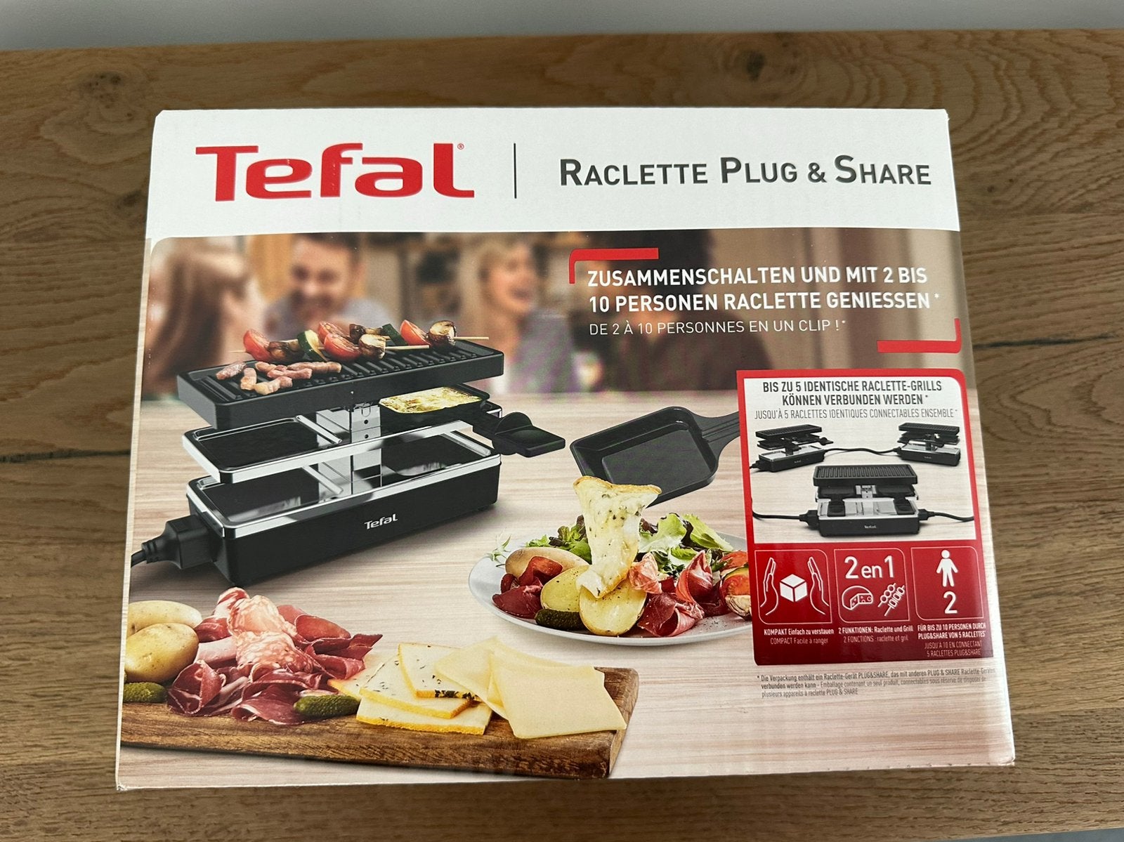 Tefal Raclette Plug & Share, Electroménager, Enlèvement, Neuf, Moins de 4 personnes