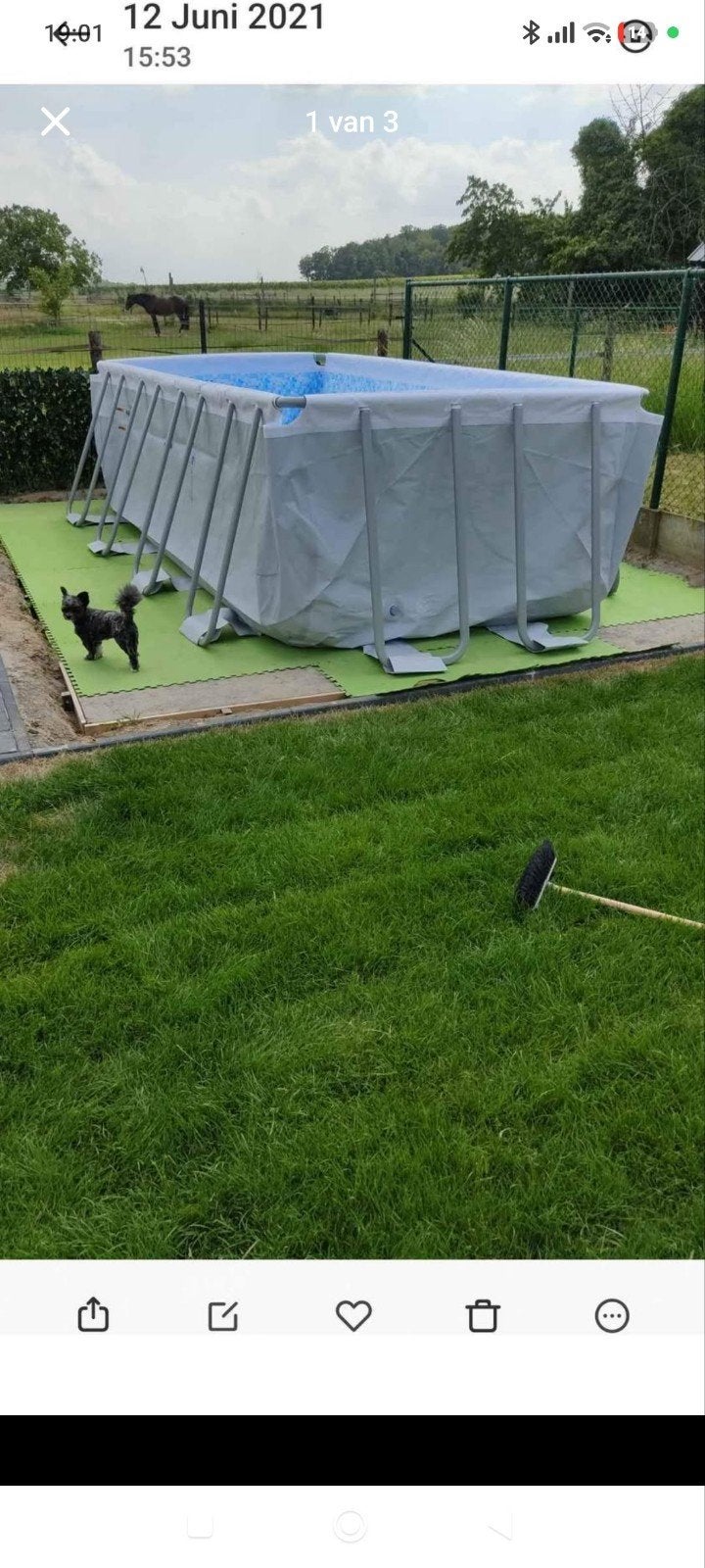 zwembad met filterpomp, Tuin en Terras, 200 tot 300 cm, Zo goed als nieuw, Rechthoekig, Ophalen