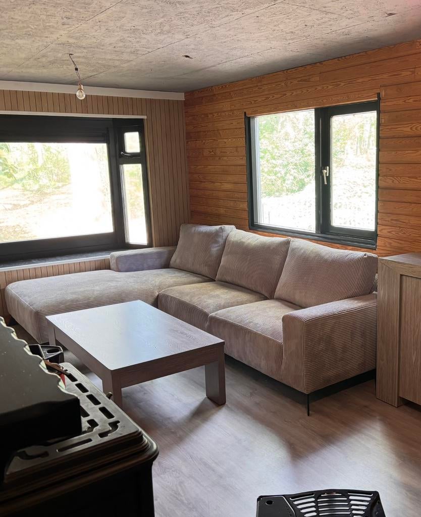 Hoekzetel met chaise longue links – stof – goede staat, Ophalen, Zo goed als nieuw, Stof