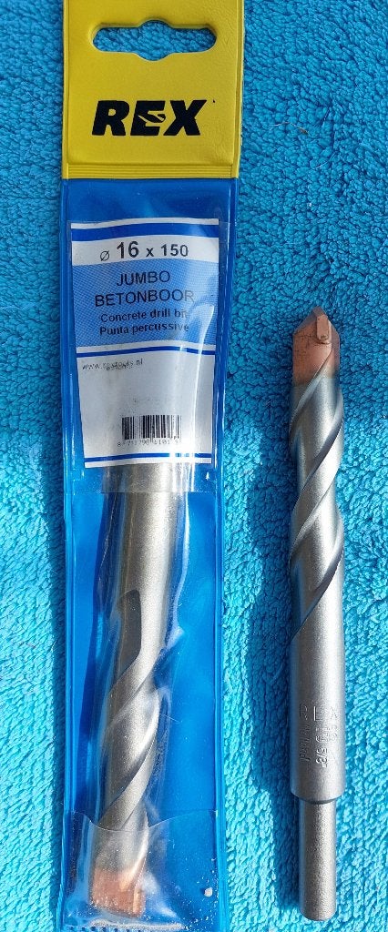 Jumbo betonboor 16x150 cilindrische schacht (geen SDS)., Doe-het-zelf en Bouw, Gereedschap | Boormachines, Ophalen of Verzenden