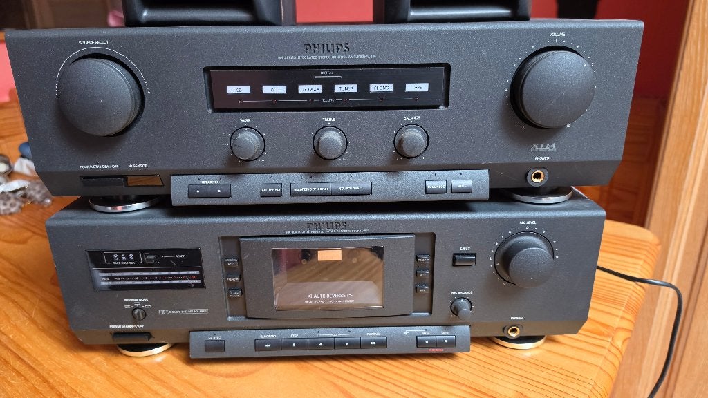 Chaîne Hi-Fi Vintage Philips Série 900 + Enceintes Akai., Ophalen, Gebruikt, Philips