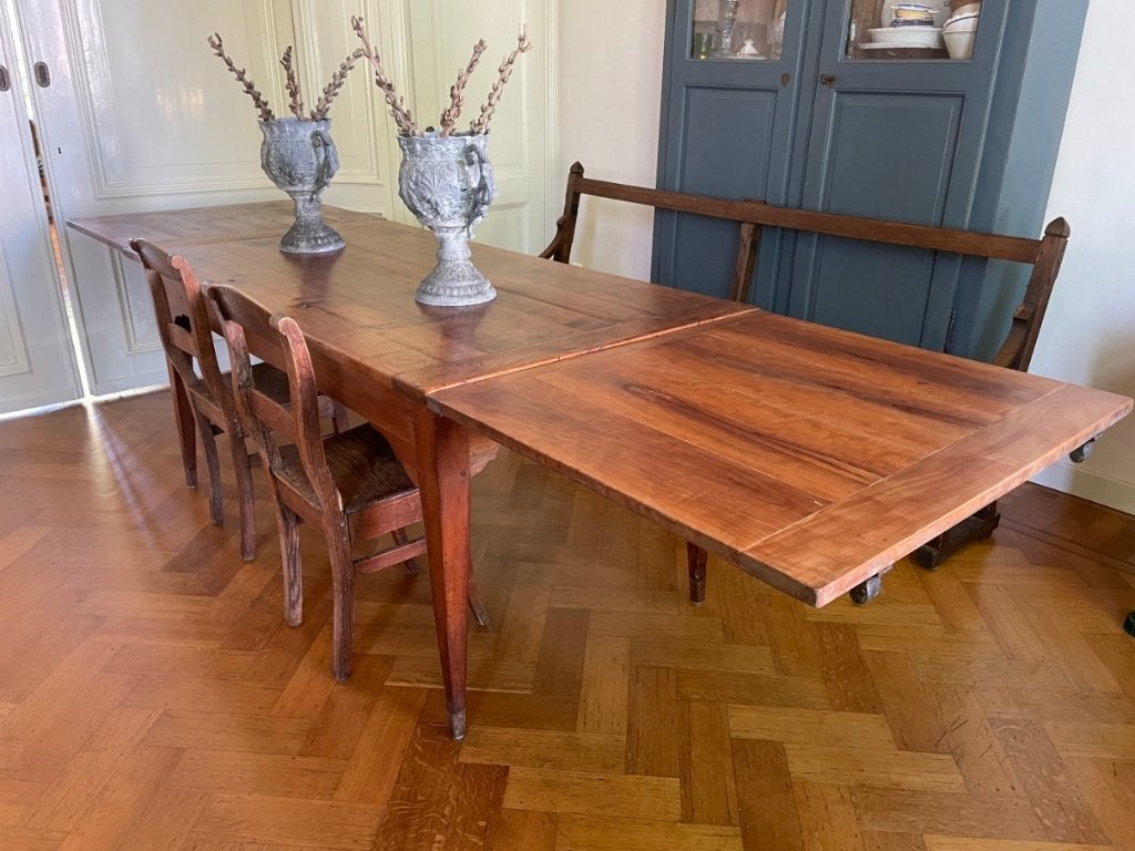 Tafel Eettafel Uittrektafel Boerderijtafel Kersenhout Frans, Antiek en Kunst, Ophalen