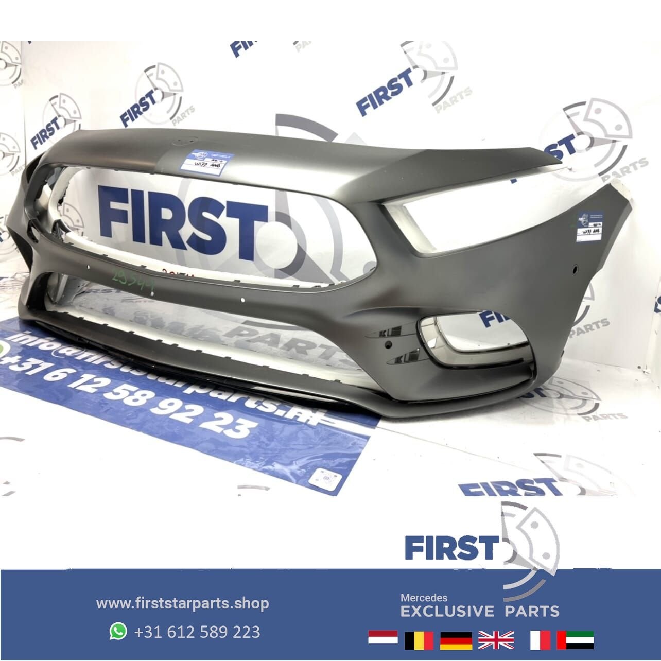 W177 A Klasse AMG Voorbumper grijs Mercedes A Klasse 2018-20, Gebruikt, -, Voor, Ophalen of Verzenden