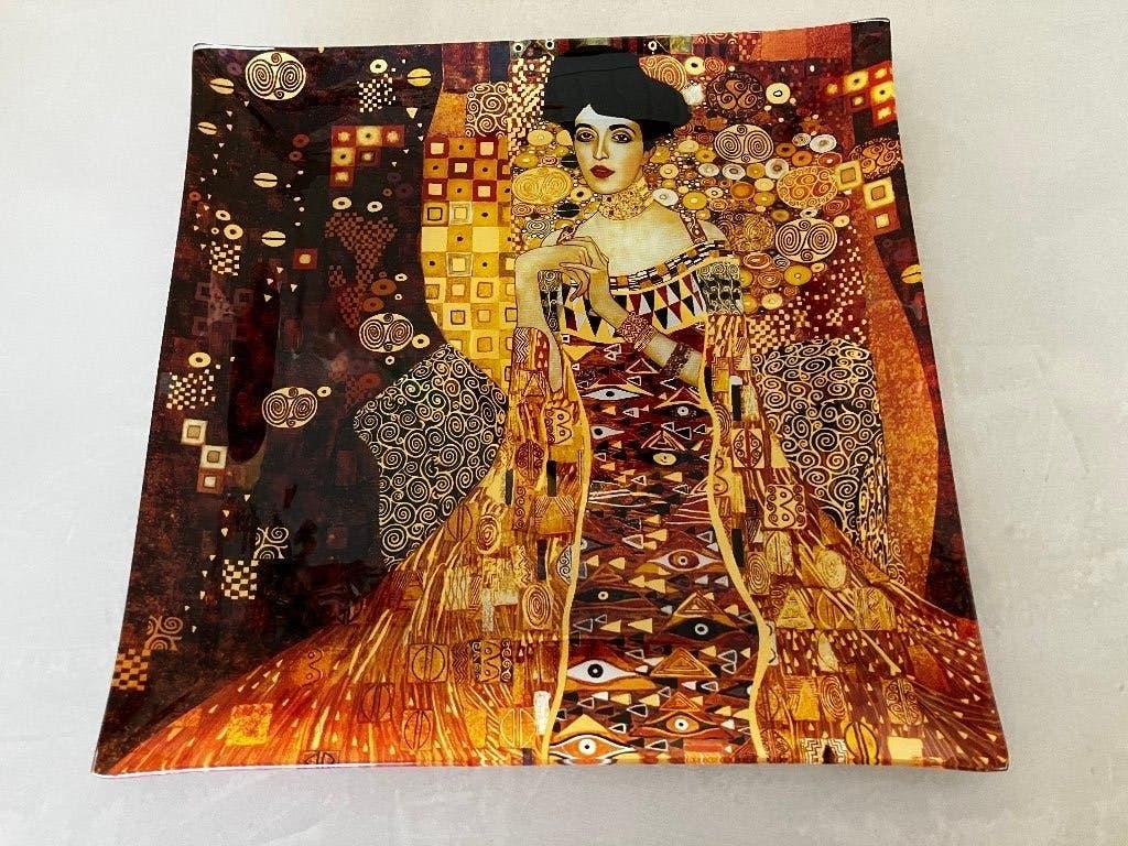 glazen schaal kunst, Goud, Schaal, 25 cm, Ophalen