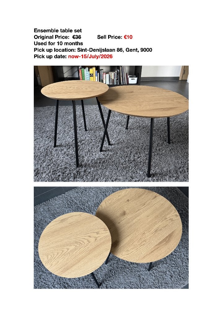 Coffee tables, Enlèvement, Utilisé