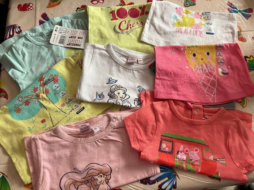 Set van 8 nieuwe Shirts / topjes Maat 68 ( 6 maanden ), Enfants & Bébés, Enlèvement ou Envoi, Neuf, Fille, Chemisette ou Manches longues