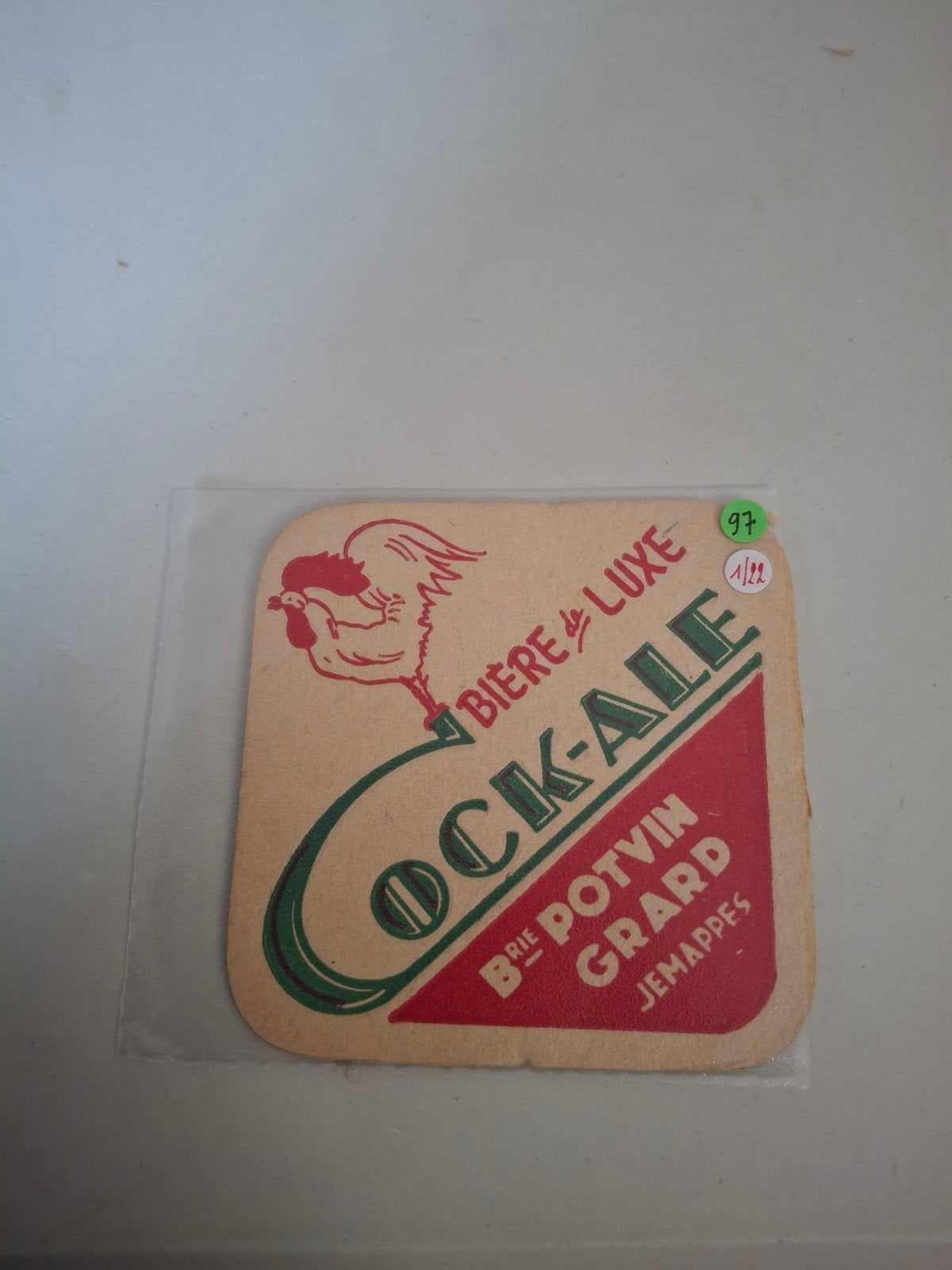 Oud bierviltje cock ale jemappes, Verzamelen, Ophalen of Verzenden