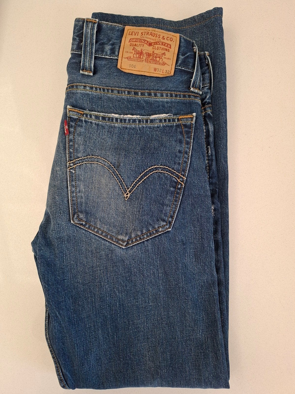 Levi's blauwe jeans, destroyed look, 32/32, heel goede staat, Ophalen of Verzenden, Zo goed als nieuw