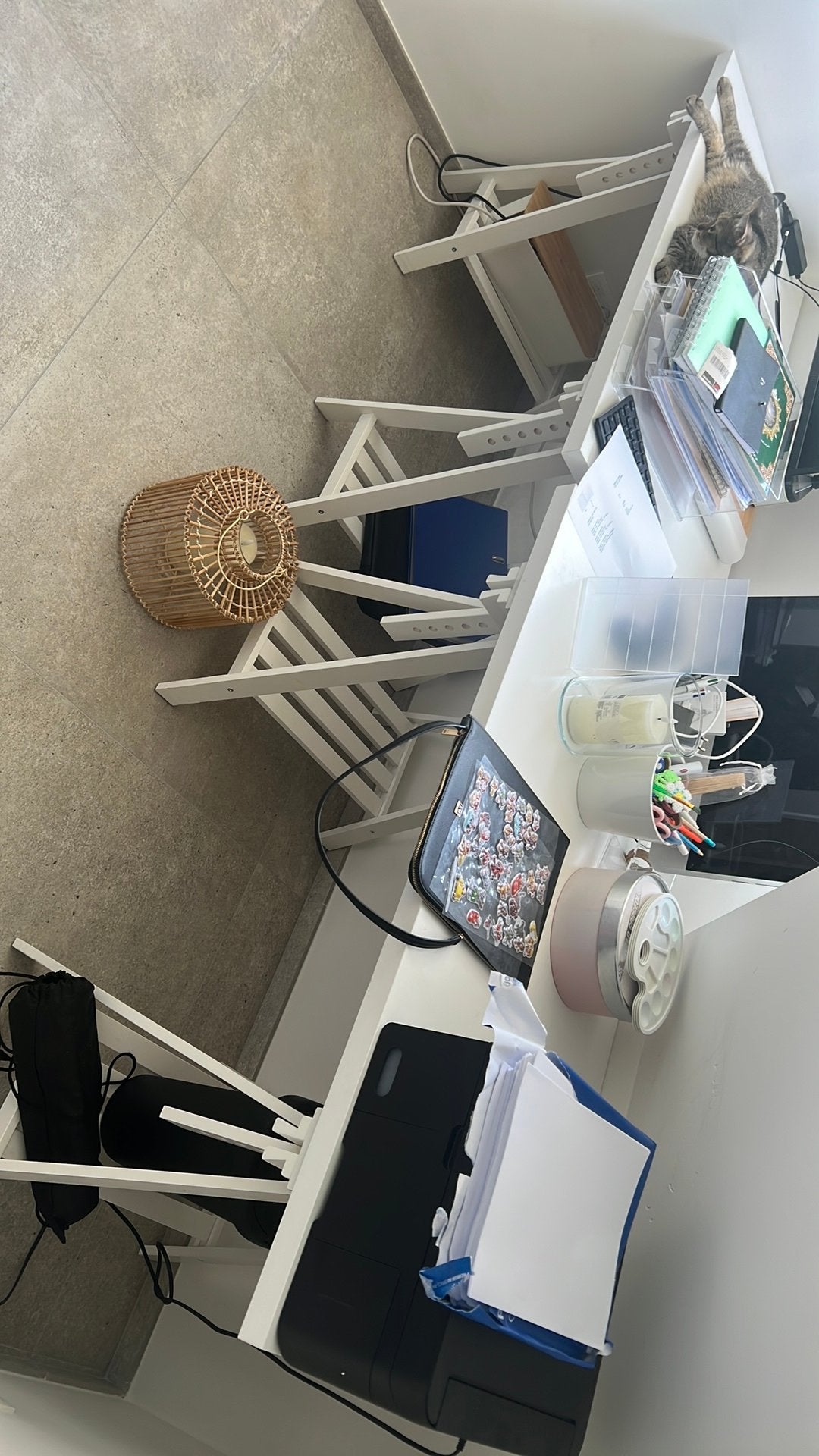 Double bureau ikea lagkapten, Enlèvement, Comme neuf, IKEA, Blanc