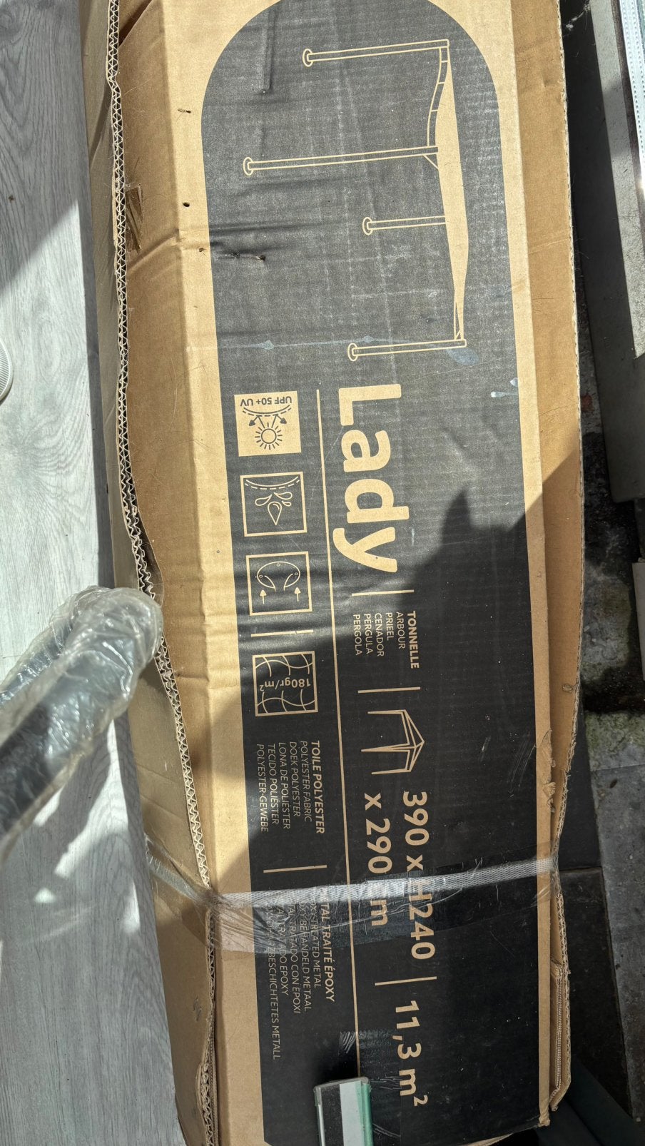 Tonnelle / Pergola neuve 3,90 x 2,90 m – Protection UV 50+, Tuin en Terras, Partytenten, Zo goed als nieuw, Ophalen