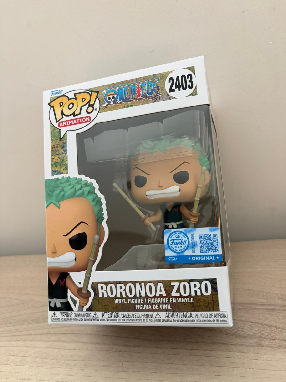 #2403 – Roronoa Zoro Funko Pop! One Piece, Ophalen of Verzenden, Zo goed als nieuw