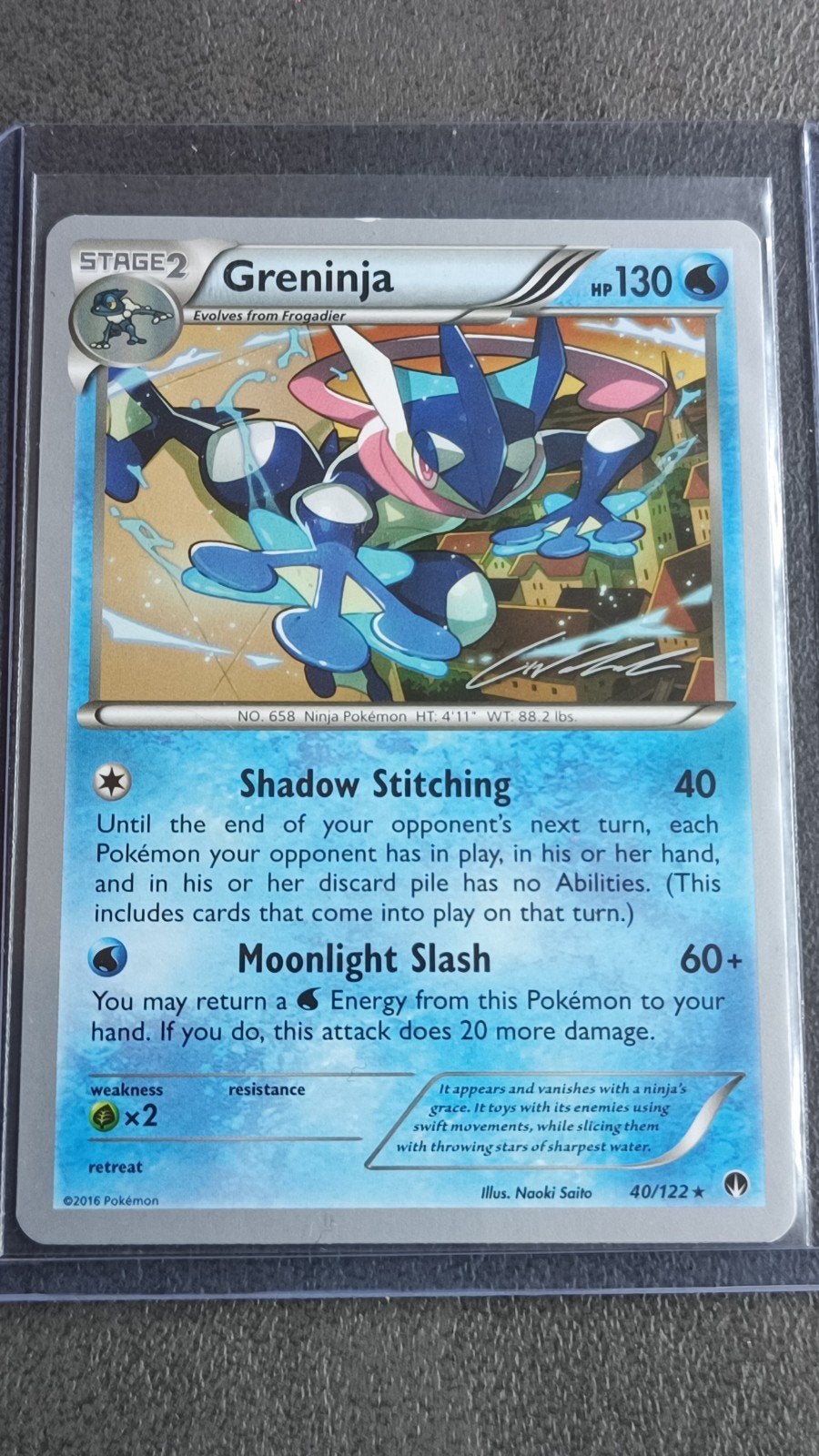 Pokemon Greninja 40/122 Breakpoint 2016 Wereldkampioenschap, Ophalen of Verzenden, Nieuw, Losse kaart, Foil