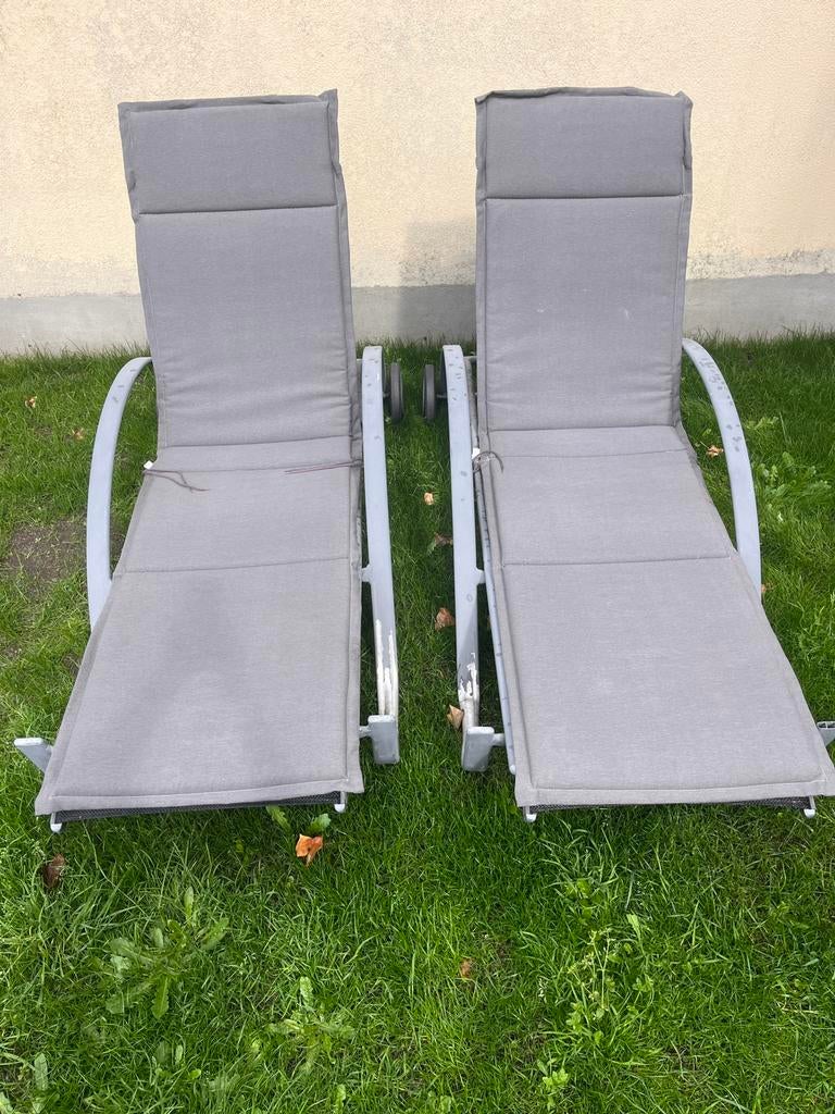 Ligbedden rolbaar met kussen 2 stuks 50€, Tuin en Terras, Ligbedden, Ophalen, Gebruikt