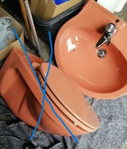 vintage  wastafel Villeroy Boch  70er, Ophalen, Huis en Inrichting