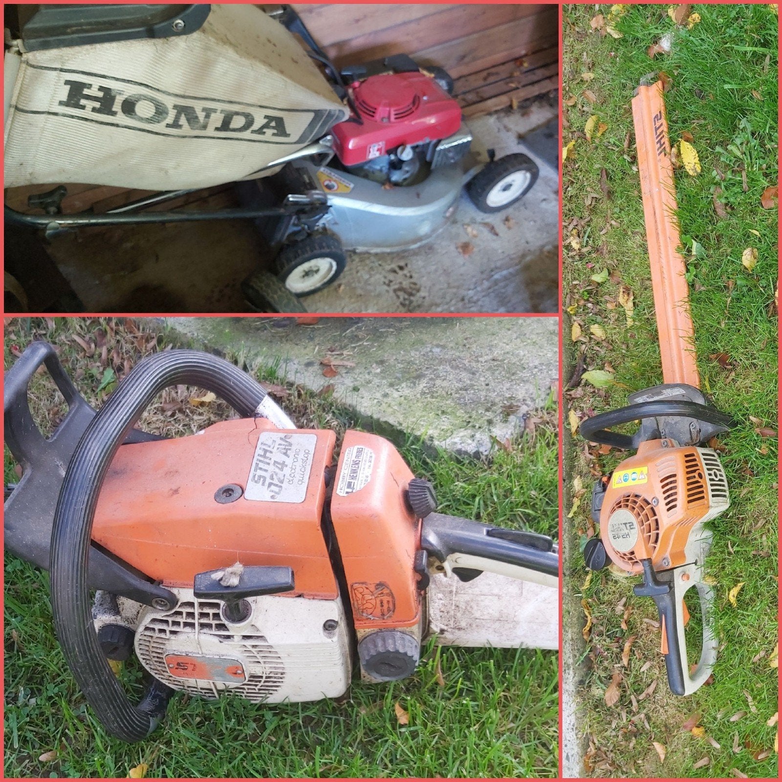 STIHL en Honda tuinmachineset, Ophalen