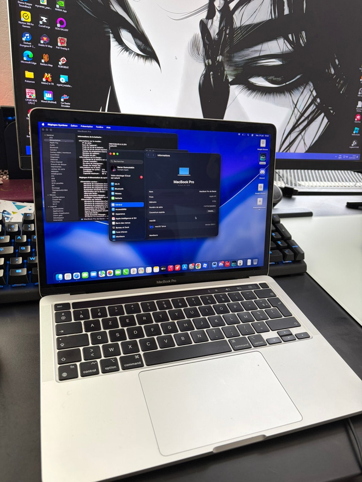 Macbook Pro M1, Enlèvement, Comme neuf, 256 GB, MacBook