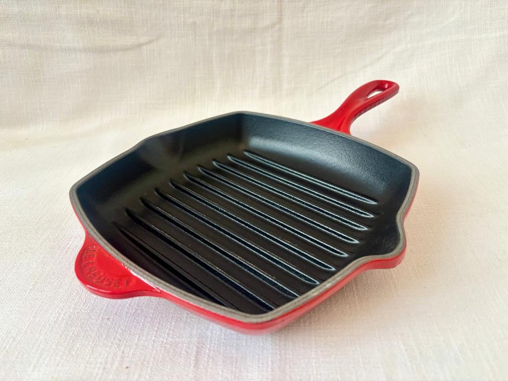 Le Creuset - Grillpan in Geëmailleerd Gietijzer, Huis en Inrichting, Keuken | Potten en Pannen, Zo goed als nieuw, Koekenpan of Braadpan