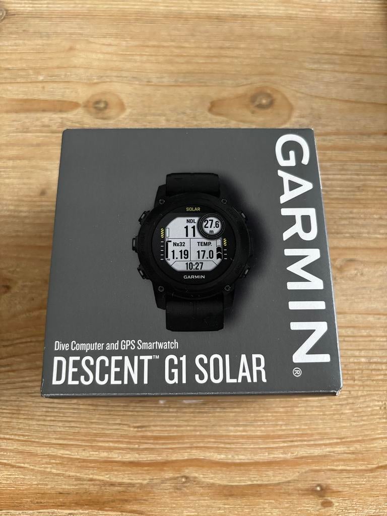 Garmin Descent G1 Solar, Handtassen en Accessoires, Sporthorloges, Zo goed als nieuw, Zwart, Afstand, Calorieverbanding, Conditie