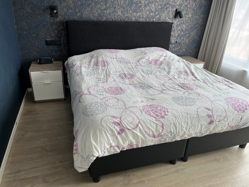 Complete Boxspring 180x200 met Tempur Matras & Nachtkastjes, Enlèvement, Utilisé, 180 cm, 200 cm