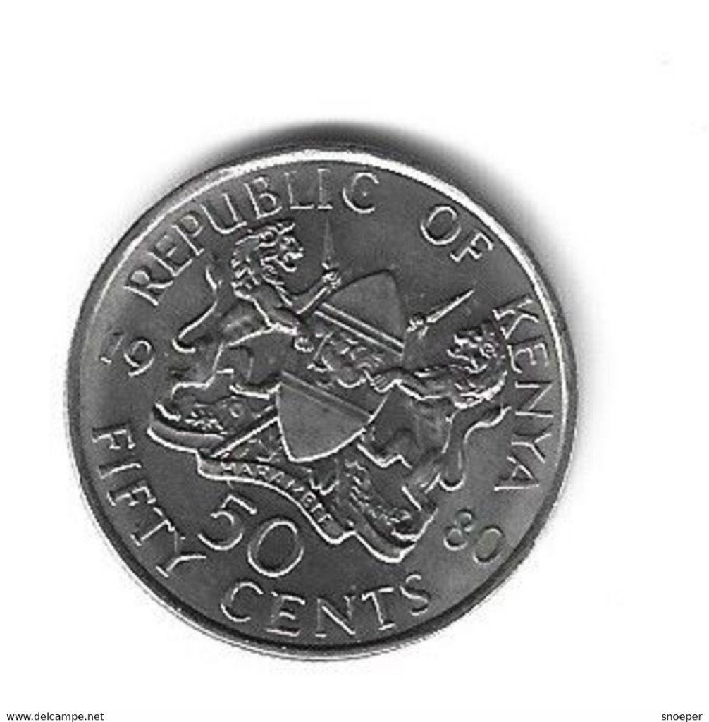 kenya 50 cents 1980 km 19 bu/ms65, Timbres & Monnaies, Monnaies | Afrique, Envoi, Autres pays, Monnaie en vrac