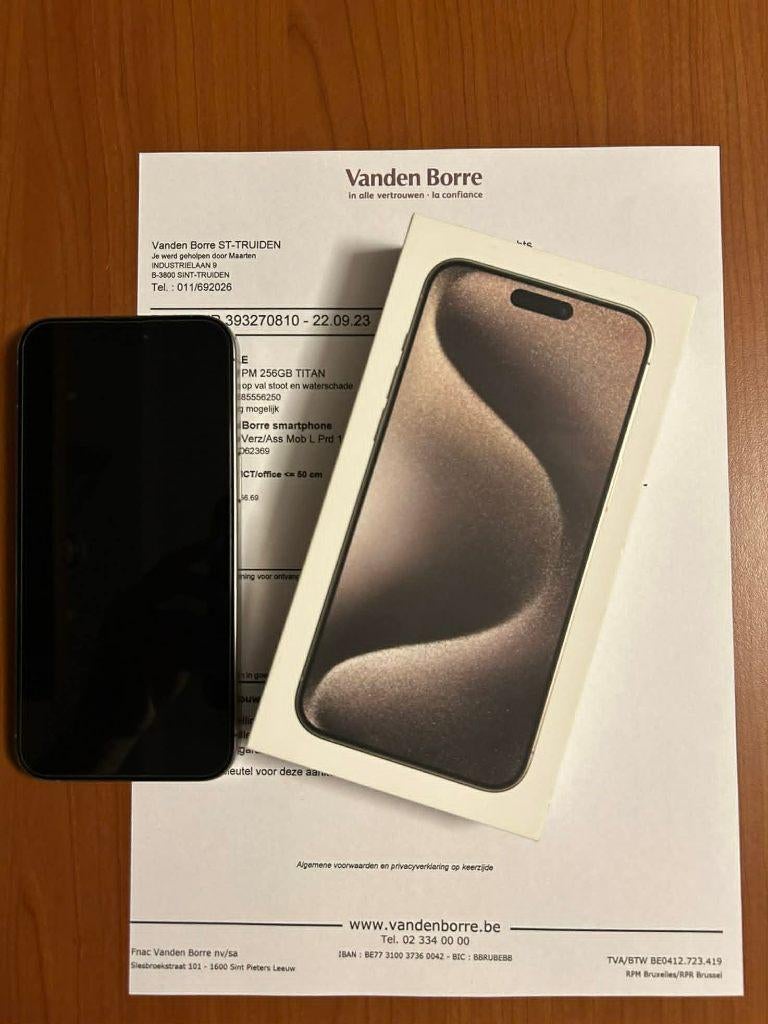 Iphone 15 pro max 256gb, Télécoms, Téléphonie mobile | Apple iPhone, Comme neuf, 256 GB, Sans abonnement, iPhone 15 Pro Max, Enlèvement