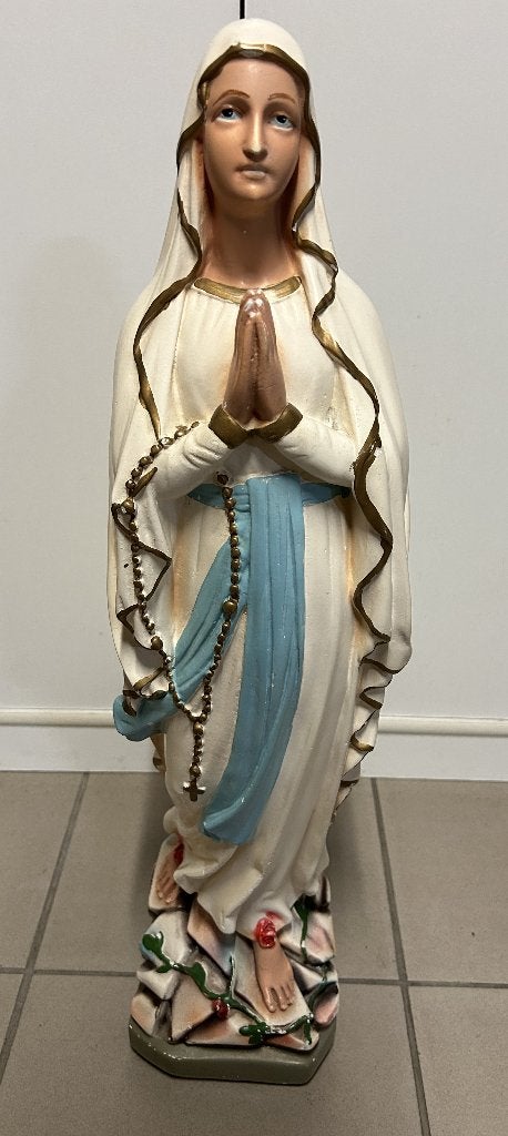 Belle grande statue de Notre-Dame de Lourdes, plâtre, 64 cm, Antiquités & Art, Enlèvement