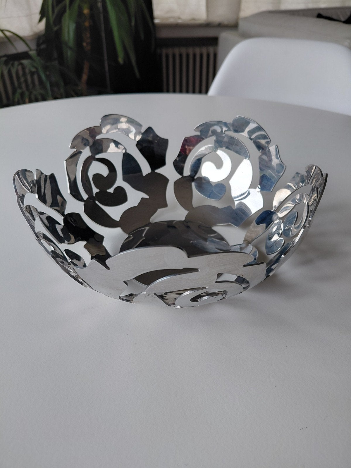 Corbeille Rosa Alessi, Antiquités & Art, Enlèvement ou Envoi, Autres types, Argent, Signé