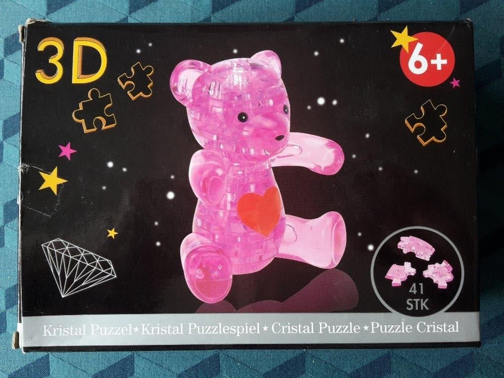 Nieuwe 3D Kristal puzzel, roos beertje, 41 stukjes, 6+, Hobby & Loisirs créatifs, Sport cérébral & Puzzles, Enlèvement ou Envoi