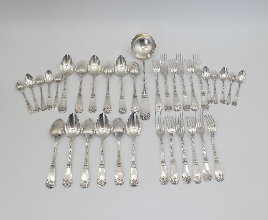 Verzilverde Empire bestekset - Armand Frenais - c. 1900, Antiek en Kunst, Verzenden