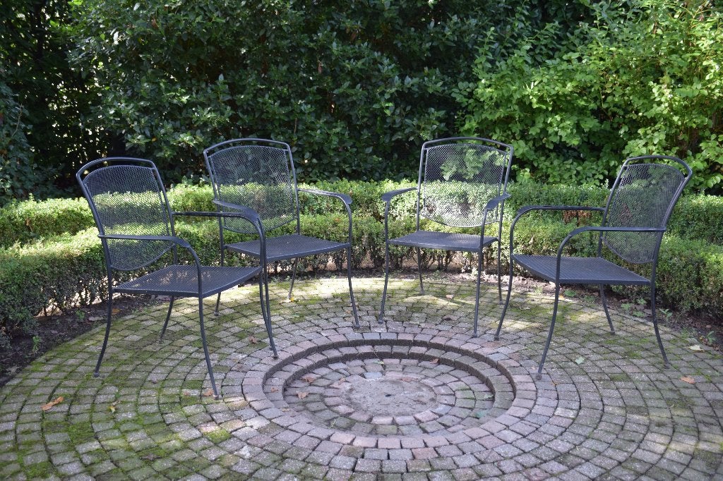 4 terrasstoelen, Ophalen, Gebruikt, Stapelbaar