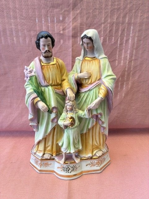 Prachtige H. Familie in oud biscuit, Antiek en Kunst, Ophalen of Verzenden