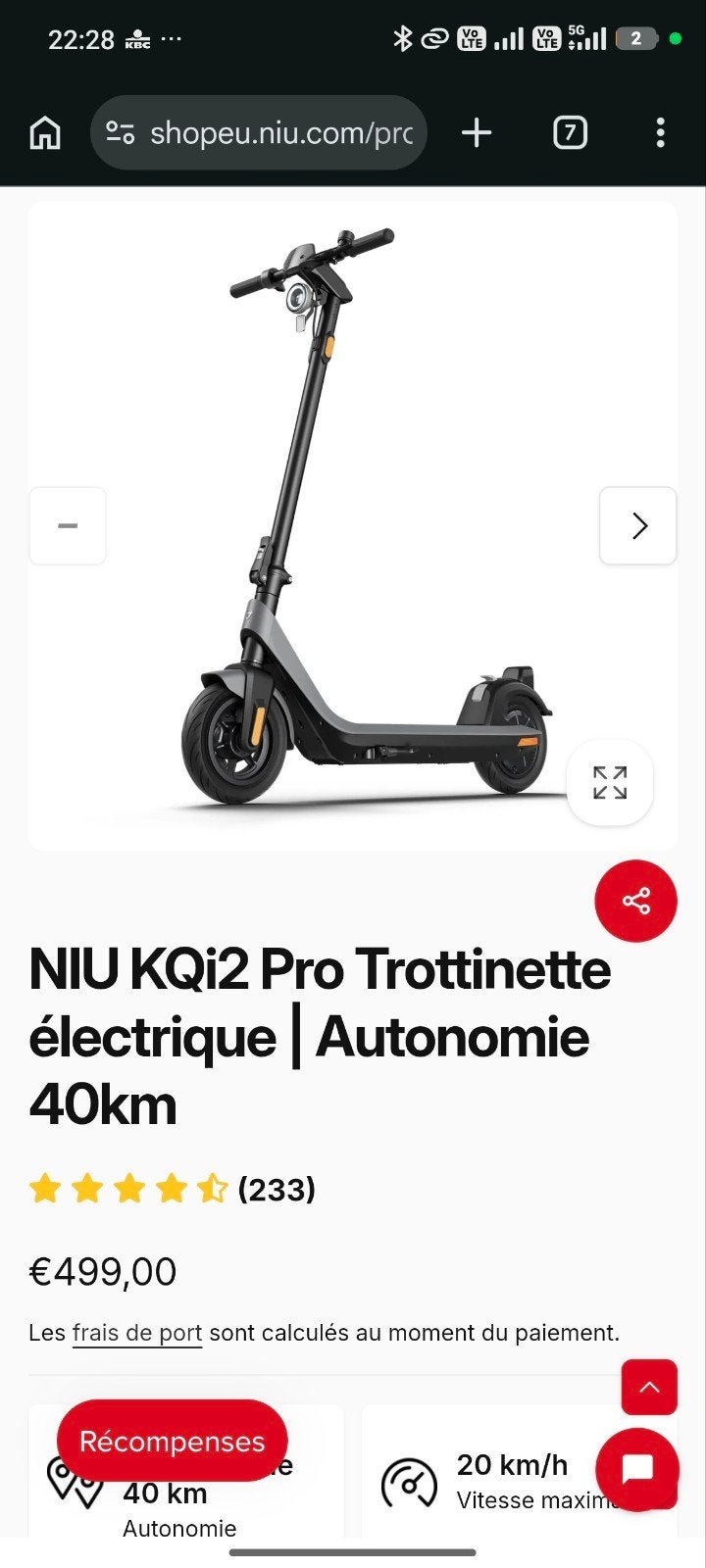 trottinette électrique, Vélos & Vélomoteurs, Trottinettes, Enlèvement