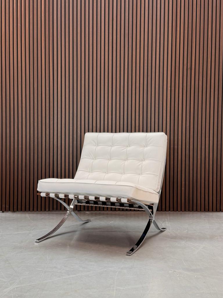 Knoll Barcelona Chair - Wit leder - Relax, Enlèvement ou Envoi