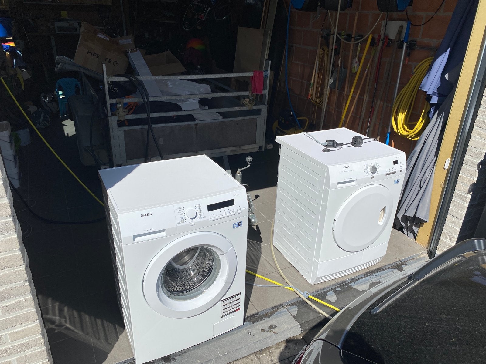 AEG Wasmachine & droogkast, Ophalen, 6 tot 8 kg, Gebruikt, 1600 toeren of meer